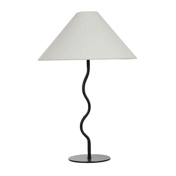 Lines Metal Table Lamp in Black/Ivory