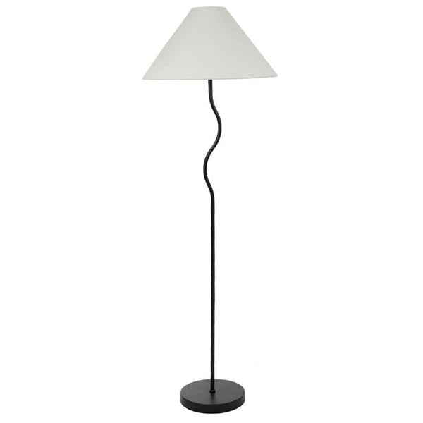 Lines Metal Floor Lamp in Black/Ivory