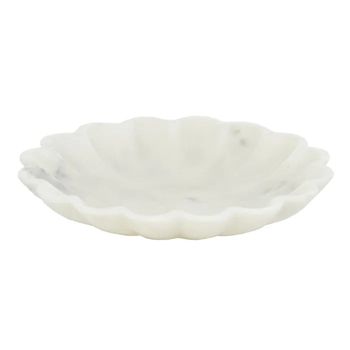 Agathe Marble Bowl in White  30cm