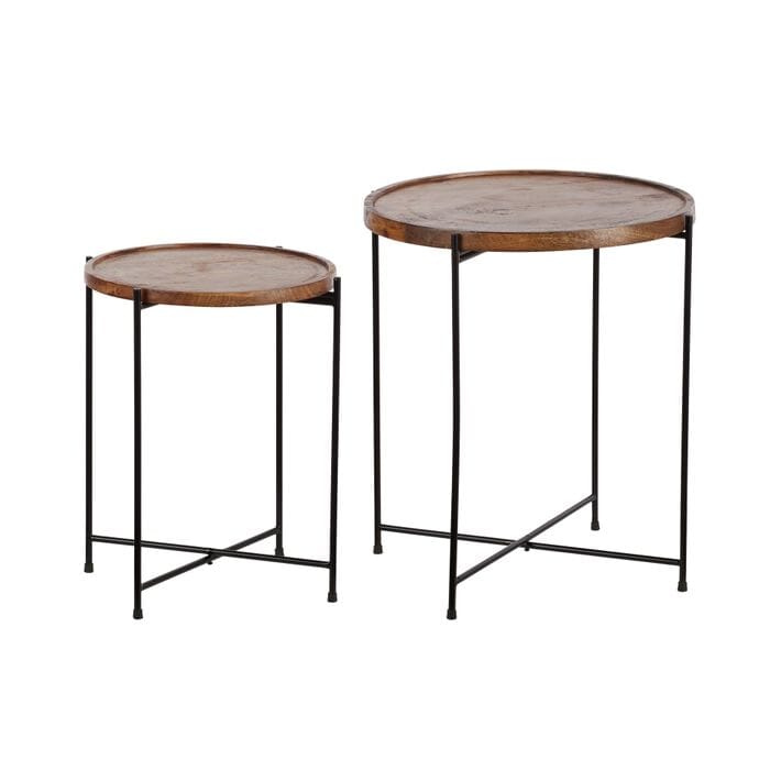 Petra Wood/Metal Nesting Side Tables