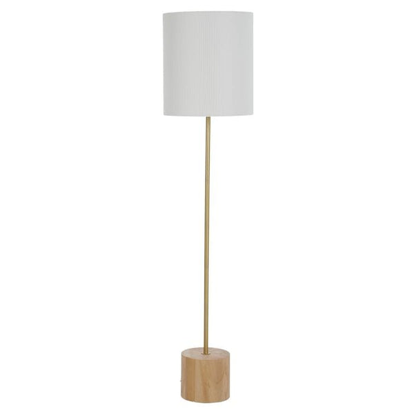 Dinah Wood Floor Lamp in Natural/White