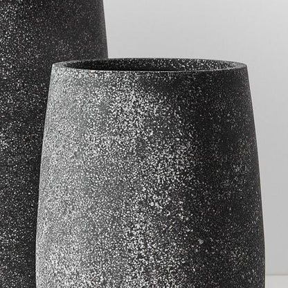 Delphine Tall Pot in Black Terrazzo 50cm