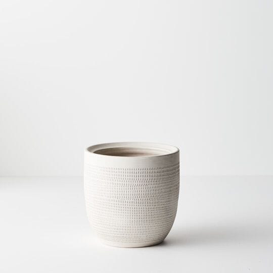 Samos Ceramic Pot in White 16cm