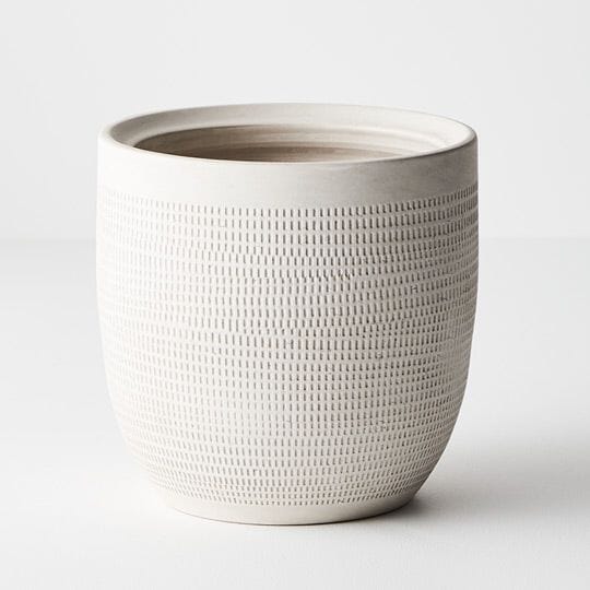 Samos Ceramic Pot in White 16cm