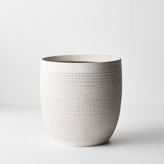 Samos Ceramic Pot in White 24cm