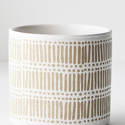 Diyana Cermaic Pot White/Beige 11cm (Save 20%)