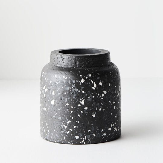 Olivia Black Terrazzo Vase 13cm (Save 36%)