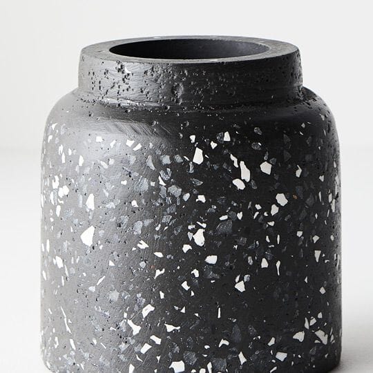Olivia Black Terrazzo Vase 13cm (Save 36%)