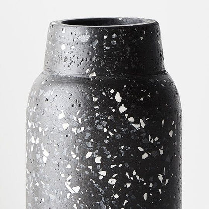 Olivia Black Terrazzo Vase 25cm (Save 40%)