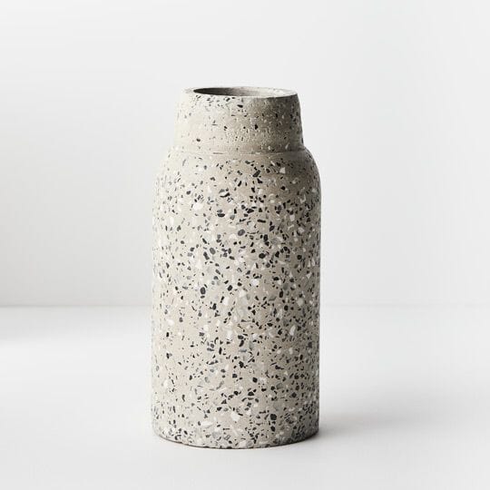Olivia Grey Terrazzo Vase 25cm (Save 40%)