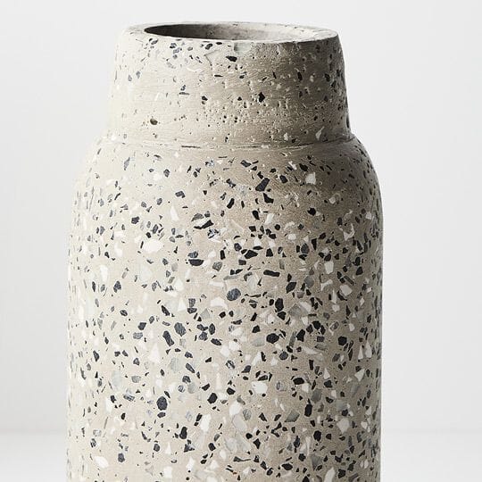 Olivia Grey Terrazzo Vase 25cm (Save 40%)