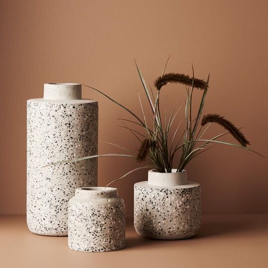 Olivia Grey Terrazzo Vase 15cm (Save 28%)