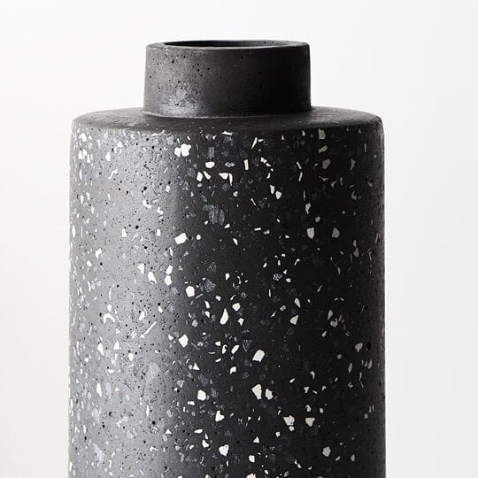 Olivia Black Terrazzo Vase 27.5cm (Save 38%)