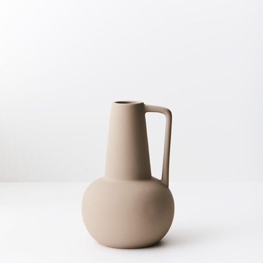 Charli Ceramic Vase in Satin Sand