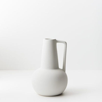 Charli Ceramic Vase in Satin White