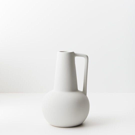 Charli Ceramic Vase in Satin White