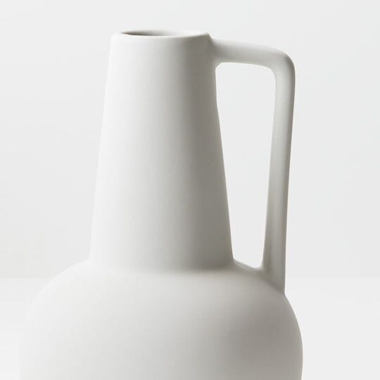 Charli Ceramic Vase in Satin White