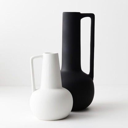 Charli Ceramic Vase in Satin White