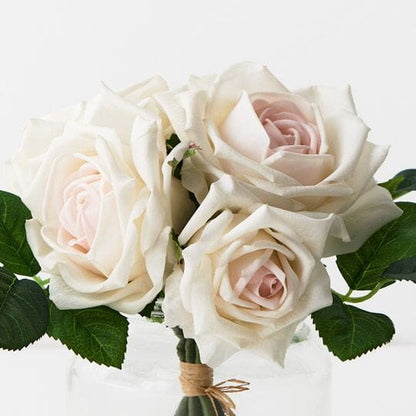 Rose Clara Faux Mix in Glass Vase Ivory (Save 20%)