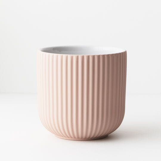 Gia Ribbed Planter in Soft Pink 14cm
