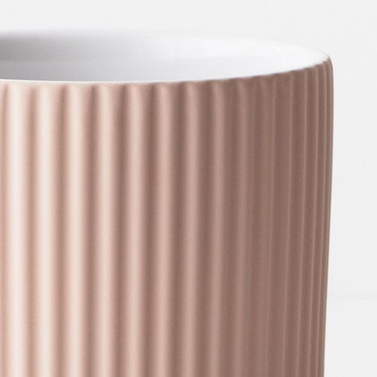 Gia Ribbed Planter in Soft Pink 14cm