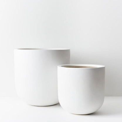 Delphine Egg Pot in Matte White 40cm