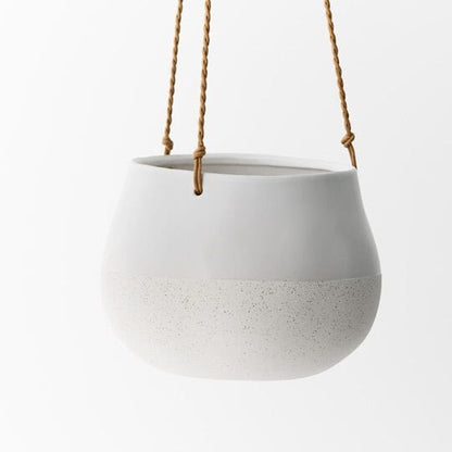 Mimi Ceramic Hanging Pot in White - Large