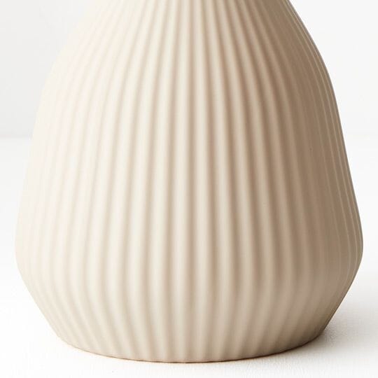 Bodrum Ceramic Ribbed Vase in Sand 20cm