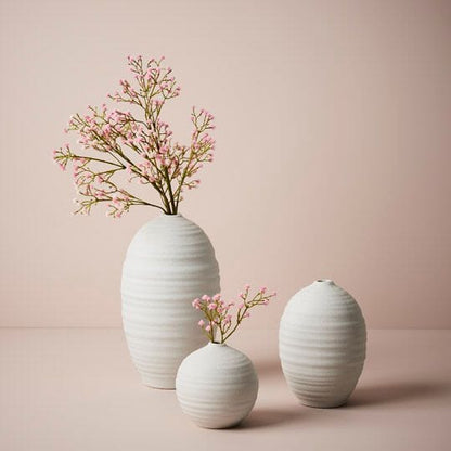 Jabbour Ceramic Vase in Matte White - Small