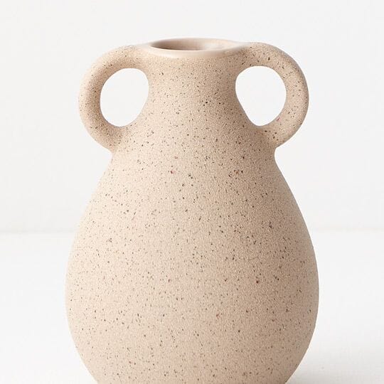 Zaha Ceramic Vase in Almond