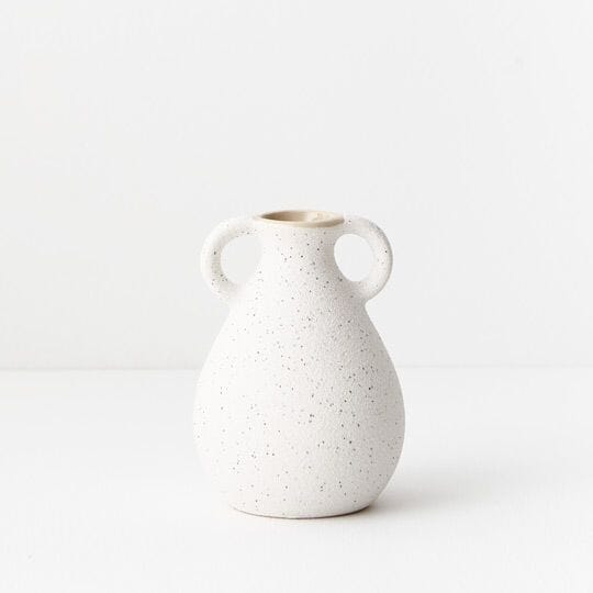 Zaha Stoneware Vase in White
