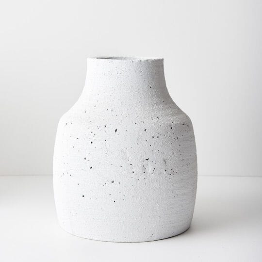 Palermo Stoneware Vase in  White 33cm