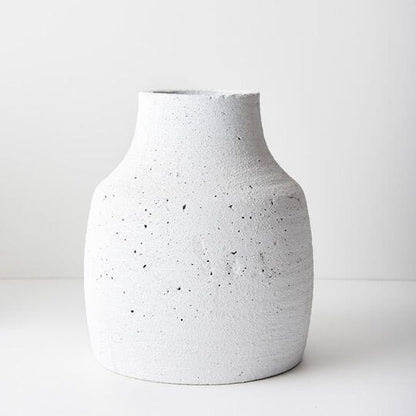 Palermo Stoneware Vase in  White 33cm