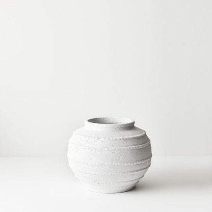 Sicilia Stoneware Pot in Antique White 37cm