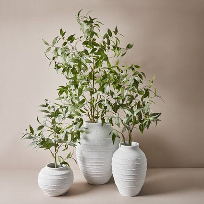 Sicilia Stoneware Pot in Antique White 37cm