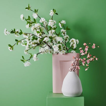 Plum Faux Blossom in White - 105cm