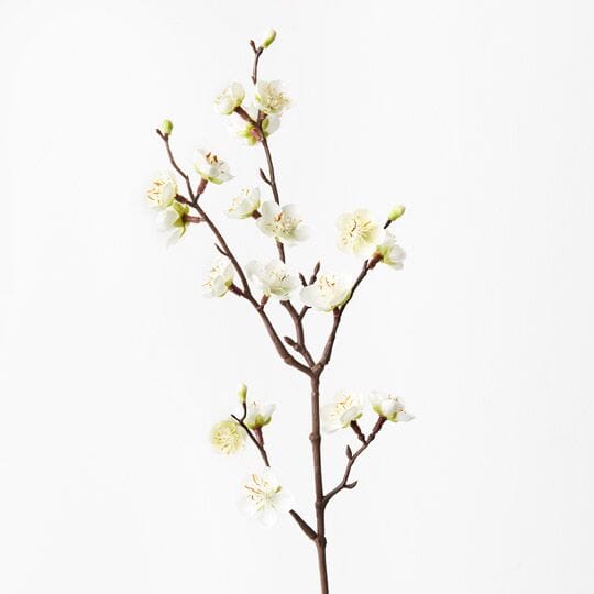 Plum Faux Blossom in White 50cm