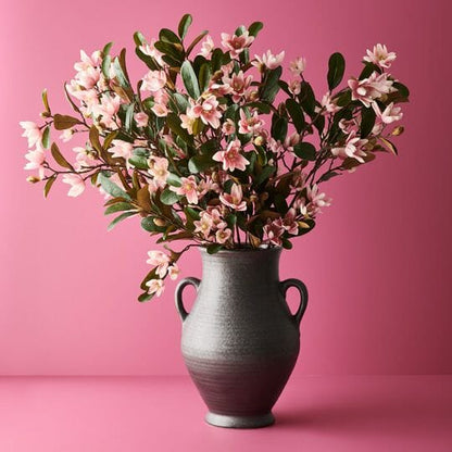 Magnolia Faux Pearl Spray in Pink/White/Green - 83cm