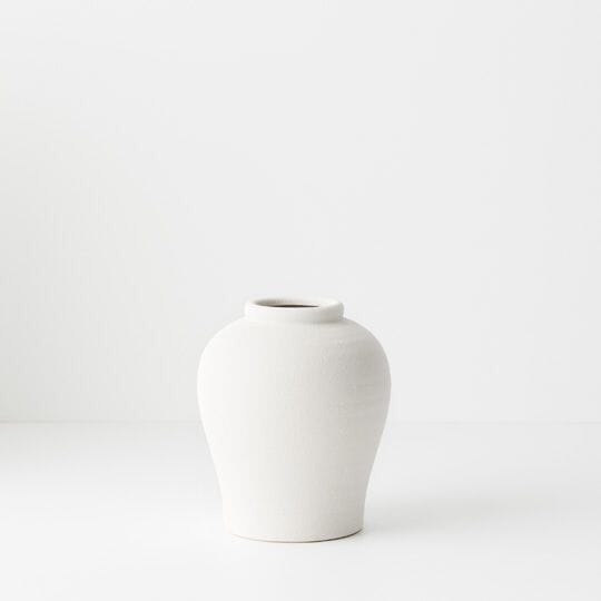 Capri Ceramic Vase or Pot in White 19cm