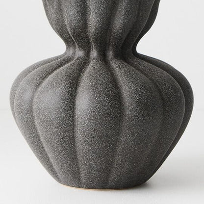Donatella Stone Vase in Charcoal 19cm