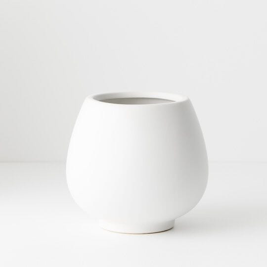 Ghalia Ceramic Bowl Pot in White - Small