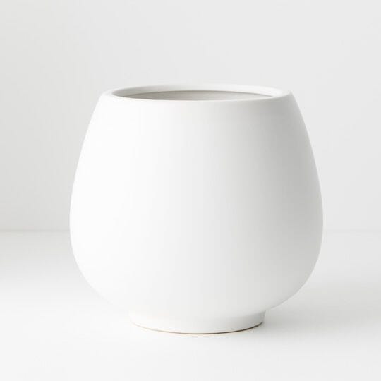 Ghalia Ceramic Bowl Pot in White - Large