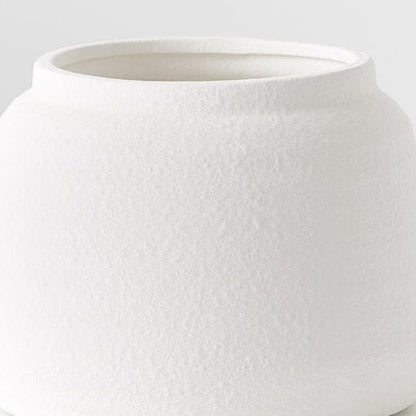 Syros Texture Vase or Pot in Matte White 19cm