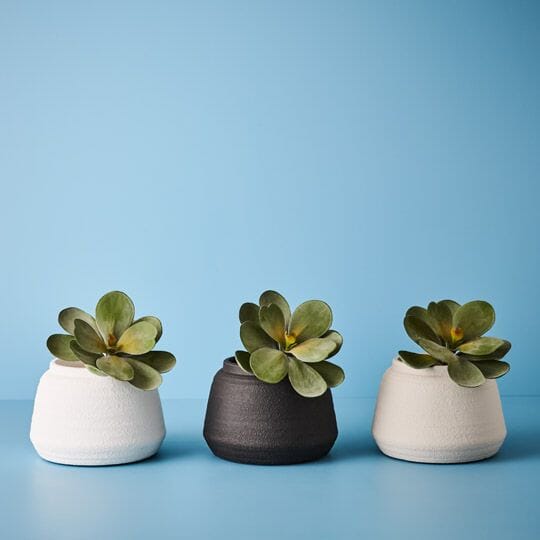 Syros Texture Vase or Pot in Matte White 19cm