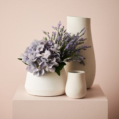 Syros Texture Vase or Pot in Matte White 19cm