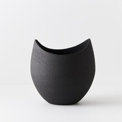 Syros Ceramic Pot or Vase in Black