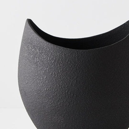Syros Ceramic Pot or Vase in Black