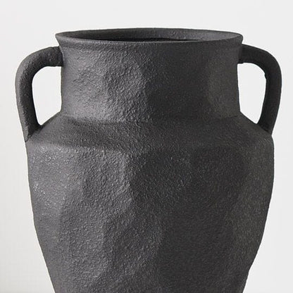 Tamia Stone Vase in Black 30cm