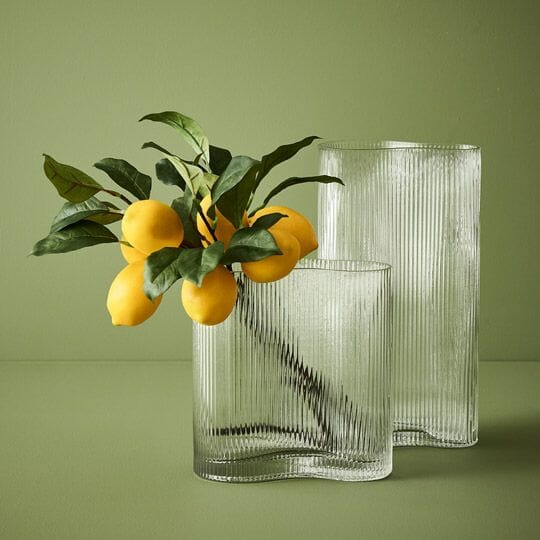 Farrah Ripple Wave Vase in Clear - Large (Save 17%)