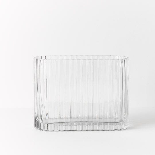 Paloma Oval Ripple Vase in Clear - Large (Save 16%)